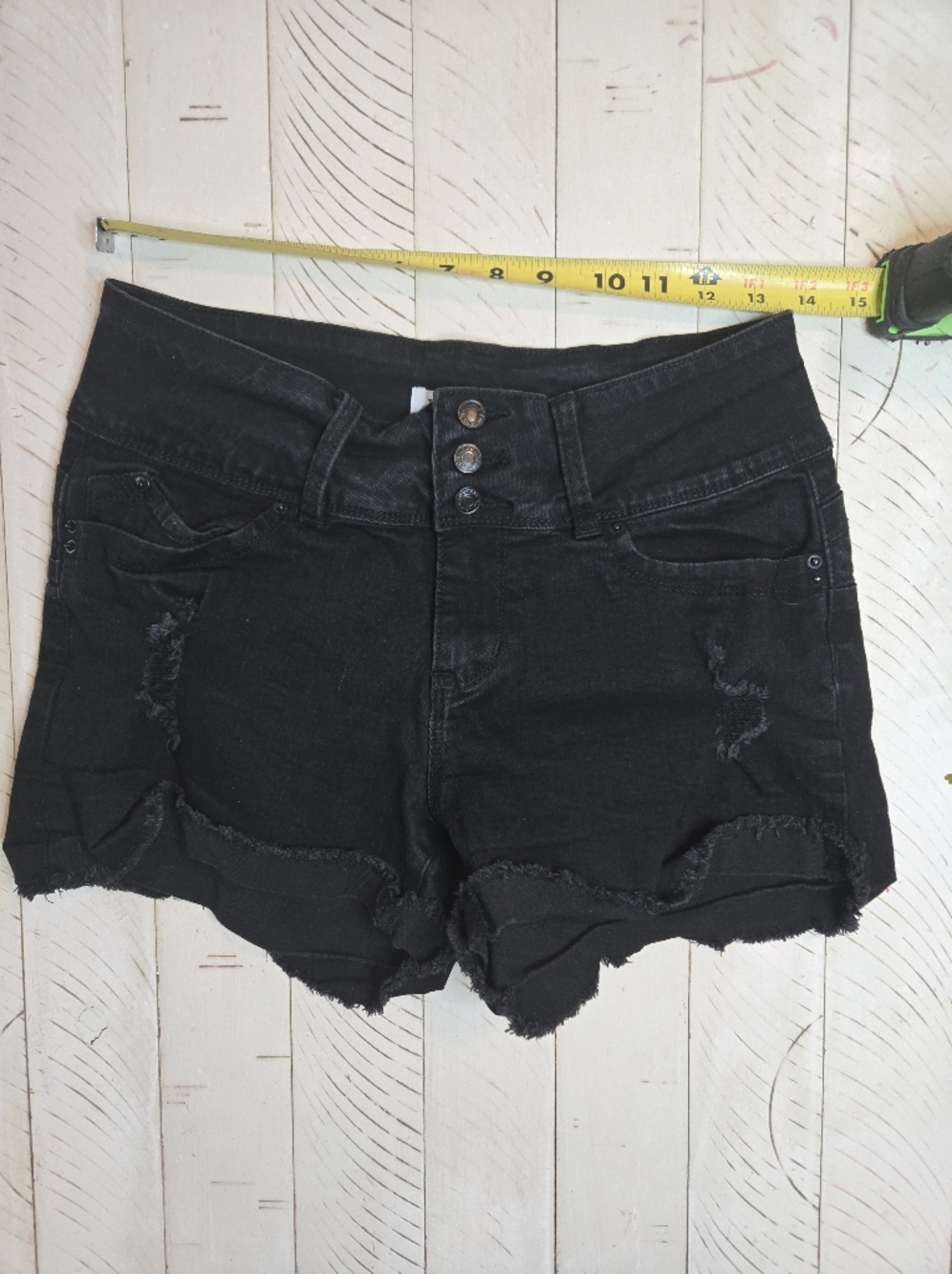 YMI Black Distressed Jeans Women’s Size 9/29 Mid Rise Raw Hem Grunge Denim